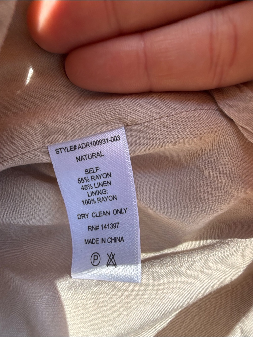 Linen Astr Beige Off-Shoulder Ruffle Dress - Picture 3 of 6